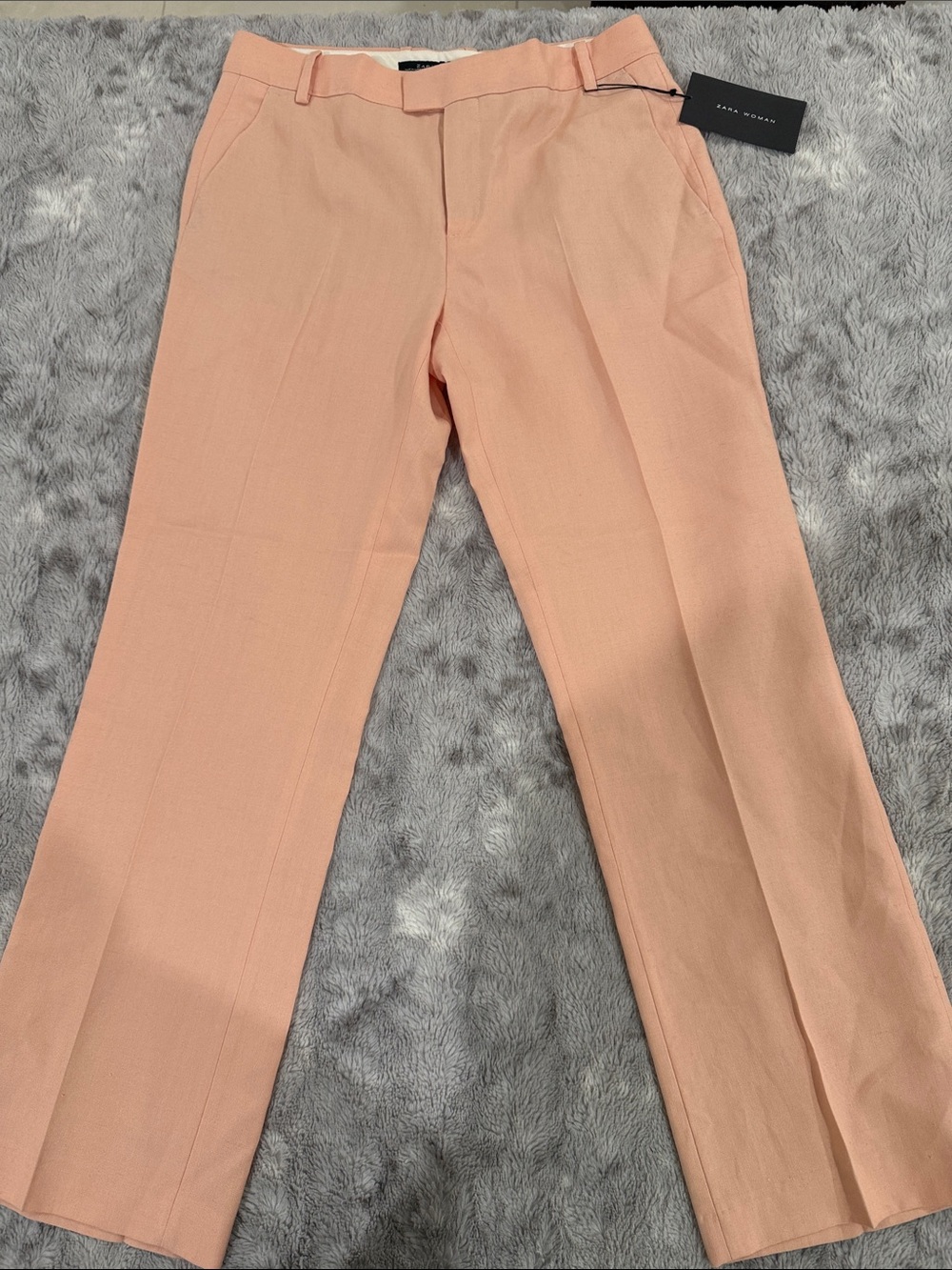 Zara Peach Straight-Leg Trousers